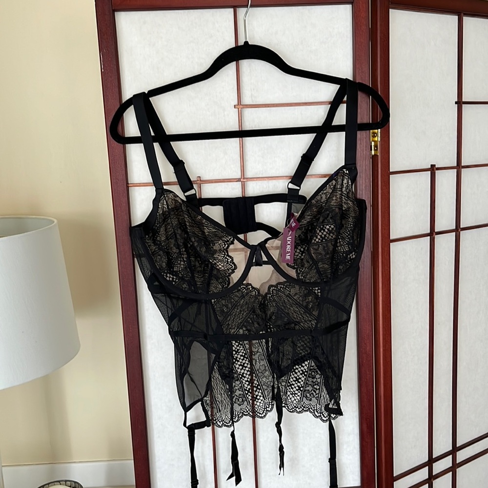 Adore Me NWT Bustier in Black 2X